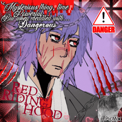 Red Riding Hood Character With Danger Sign GIF