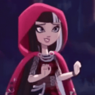 Red Riding Hood Ever After High Red Cape Black And White Dress GIF