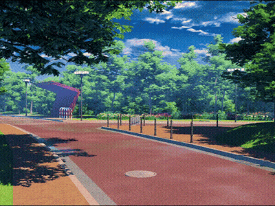 Red Road With Manhole Cover GIF