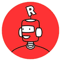 Red Robot With R On Head Sticker