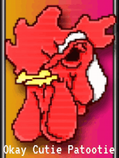 Red Rooster Pixel Art Okay Cutie Patootie GIF
