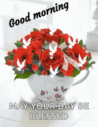 Red Rose Good Morning Have A Blessed Day GIF