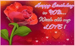 Red Rose Happy Birthday Husband GIF