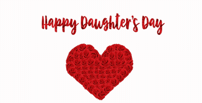 Red Rose Heart Happy Daughter's Day GIF