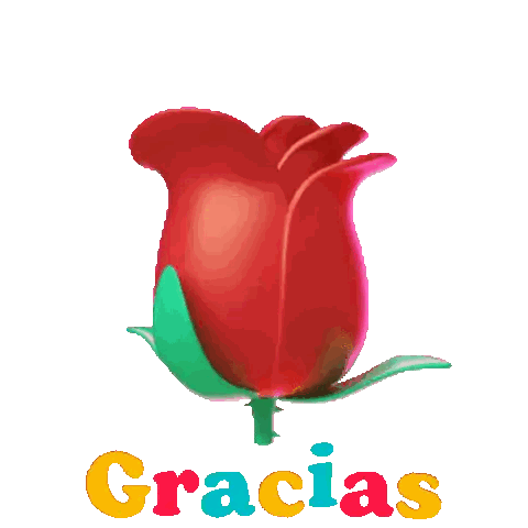 Red Rose Surrounded By Gracias Sticker