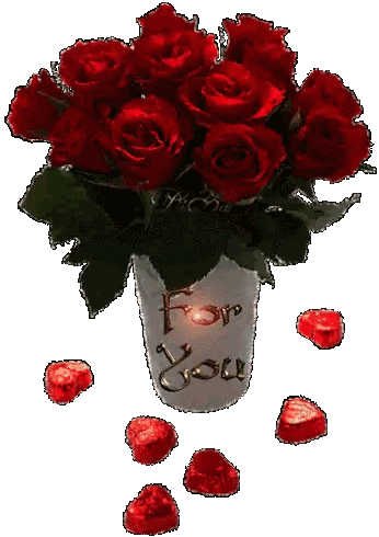 Red Rose Vase For You Sticker