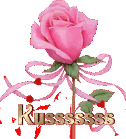Red Rose With Green Stem And Ribbon Sticker