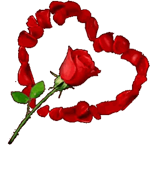 Red Rose With Heart-Shaped Petals Saying I Love You Sticker