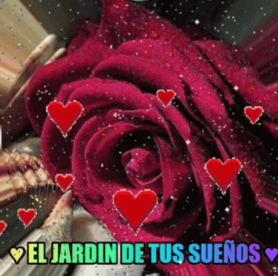 Red Rose With Hearts El Jardin De Tus Suenos GIF