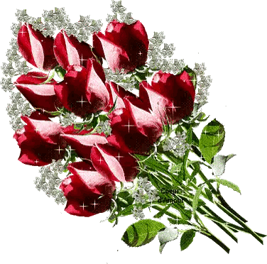 Red Roses And White Flowers Bouquet Sticker