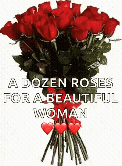 Red Roses Bouquet A Dozen Roses For A Beautiful Woman GIF