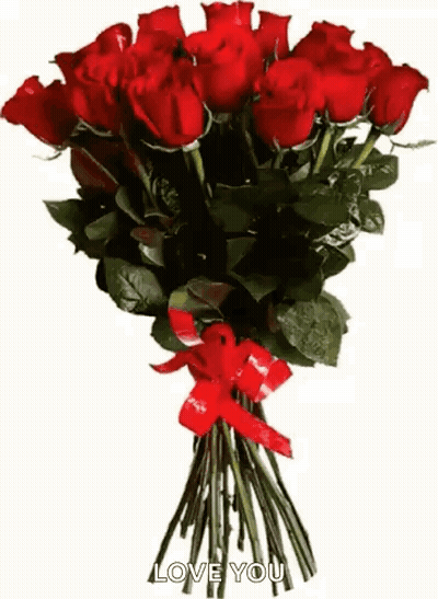 Red Roses Bouquet With Love You GIF