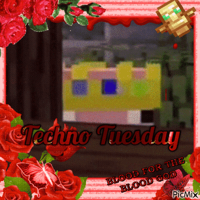 Red Roses Frame Techno Tuesday GIF