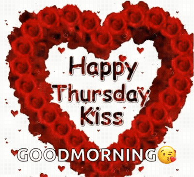 Red Roses Heart Happy Thursday Kiss GIF