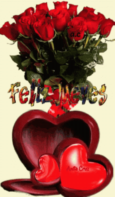 Red Roses In Heart Box Feliz Jueves GIF