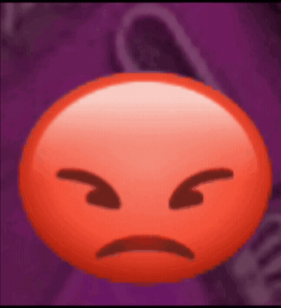 Red Sad Smiley On Purple Background GIF