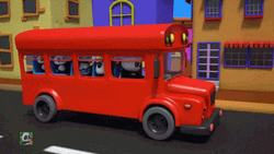 Red School Bus Students Baby Bao Panda GIF