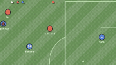 Red Scores On Soccer Field GIF