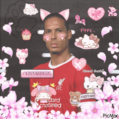 Red Shirt Dard Chatered Man With Pink Flowers GIF