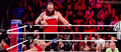 Red Shirt Man And Referee In Wrestling Ring GIF