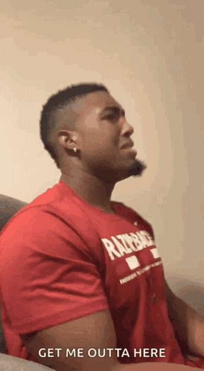 Red Shirt Man Eyes Closed Get Me Outta Here GIF