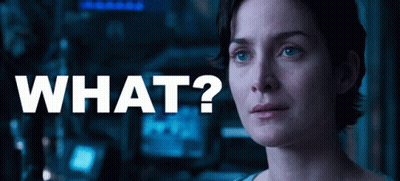 Red Shirt Man Kneeling Next To White-Haired Girl GIF