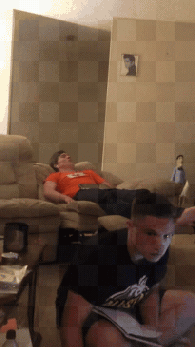Red Shirt Man Says Get Out Of Here Man GIF
