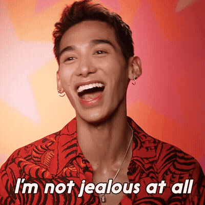 Red Shirt Man Says I'm Not Jealous At All GIF