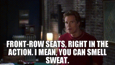 Red Shirt Man Says You Can Smell Sweat GIF