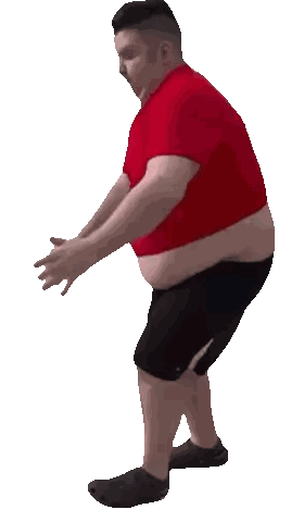 Red Shirt Man Standing Sticker
