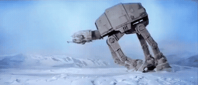 Red Sign Man Down Snowy Mountain GIF