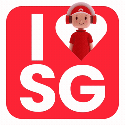 Red Sign Saying I Love SG With Pink Heart GIF
