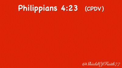 Red Sign Saying Philippians 4:23 GIF