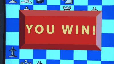 Red Sign You Win On Blue And White Checkered GIF