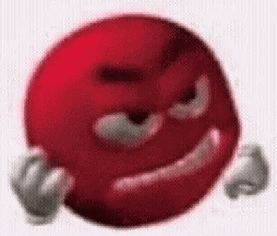 Red Smiley Face With Angry Expression GIF