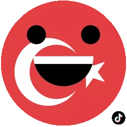 Red Smiley Face With Crescent Moon And Star Sticker