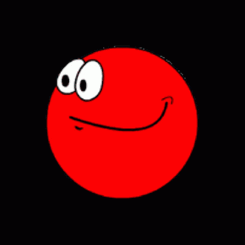 Red Smiley Face with White Eyes