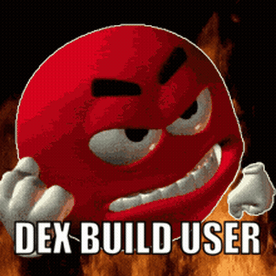 Red Smiley Saying Dex Build User GIF