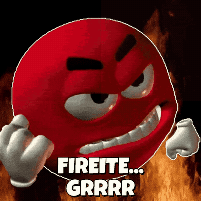 Red Smiley Saying Fireite Grrr GIF