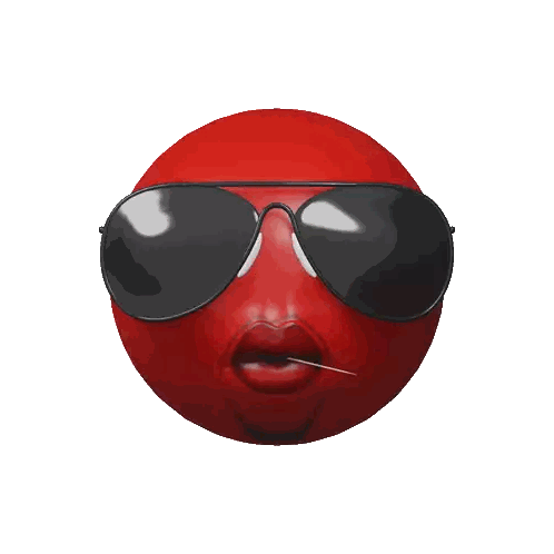 Red Smiley Sunglasses With Needle Sticker