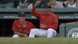 Red Sox Player Cheering For His Team GIF