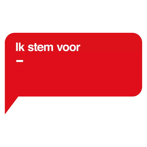 Red Speech Bubble Saying Ik Stem Voor PvdA Sticker