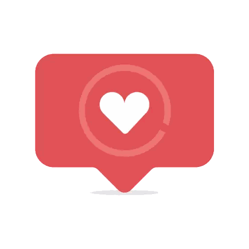 Red Speech Bubble With Heart Sticker