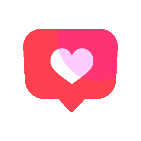 Red Speech Bubble With Pink Heart Sticker