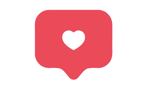 Red Speech Bubble With White Heart Sticker