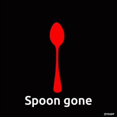 Red Spoon With Spoon Gone Below GIF