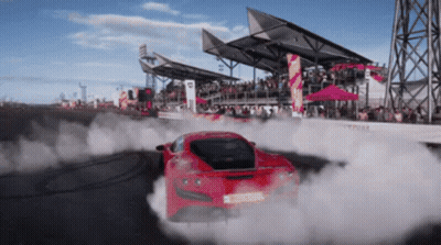 Red Sports Car Drifting On Track GIF