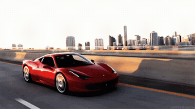 Red Sports Car Driving City Highway GIF