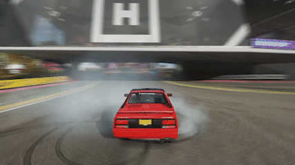 Red Sports Car Driving Down Road In Video Game GIF