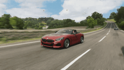 Red Sports Car Driving In Video Game GIF